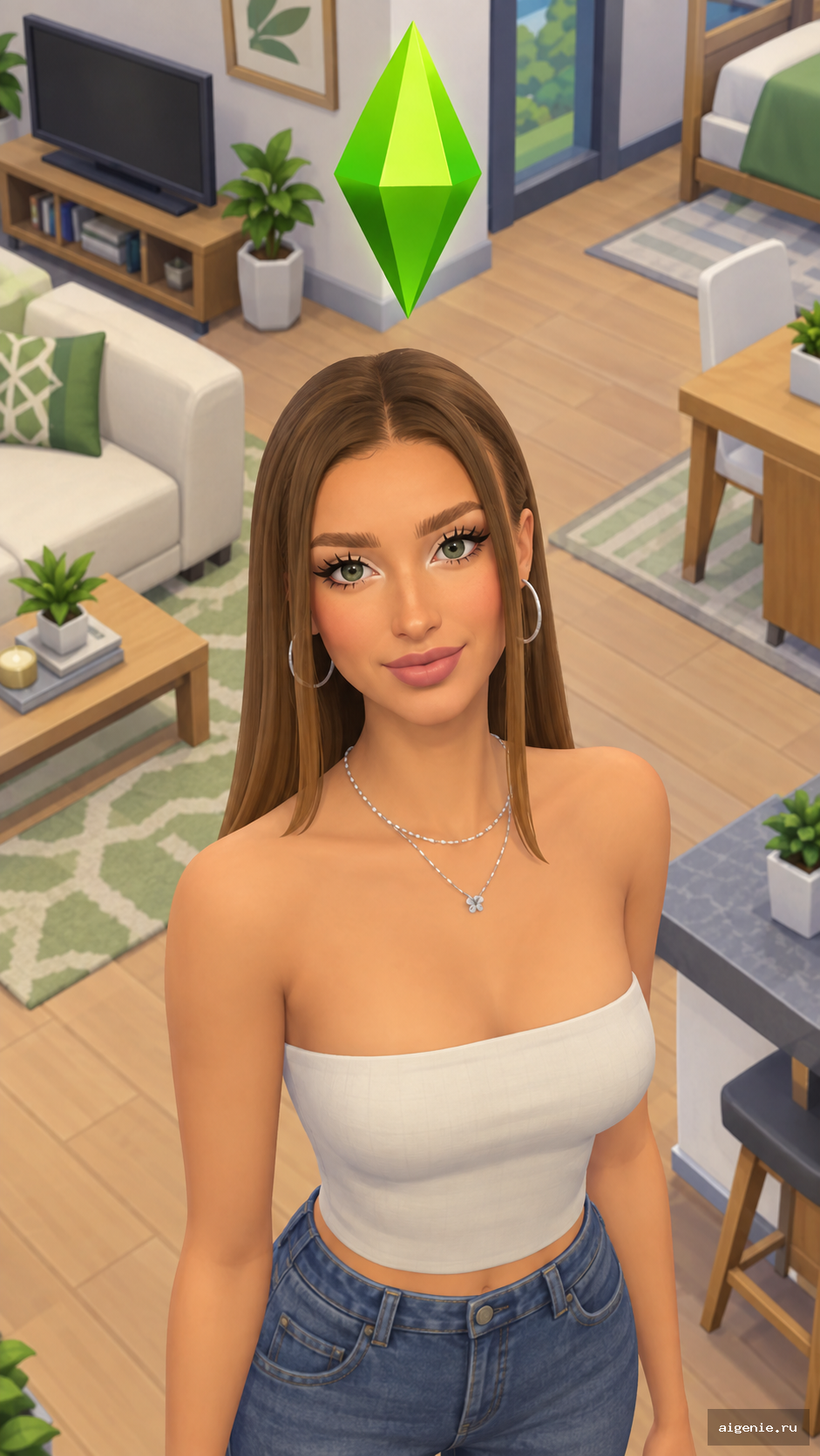 Ты в стиле игры Sims - промпт для нейро генерации